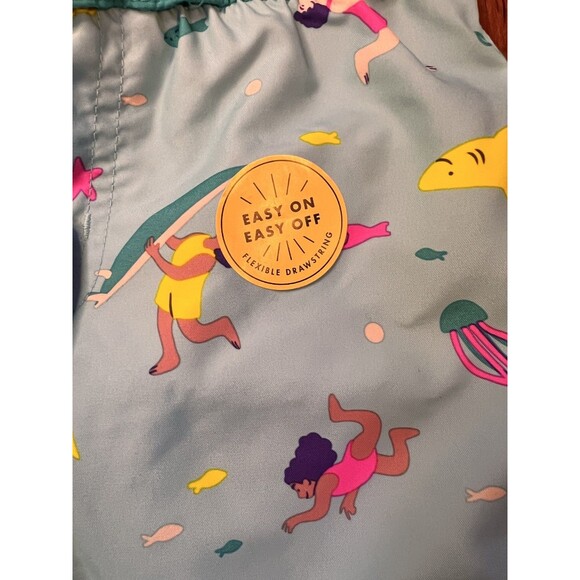 cat & jack sea life swim trunks 5t toddler nwt sharks surf fish turtle blue - Picture 4 of 5